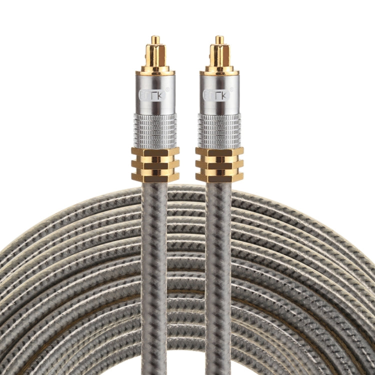 EMK YL-A 15 เมตร OD8.0 มิลลิเมตรโลหะชุบทอง Toslink ชายชายสายสัญญาณเสียงดิจิตอล, Length: 15m