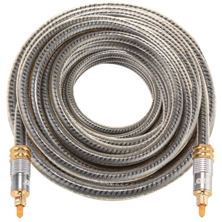 EMK YL-A 15 เมตร OD8.0 มิลลิเมตรโลหะชุบทอง Toslink ชายชายสายสัญญาณเสียงดิจิตอล, Length: 15m