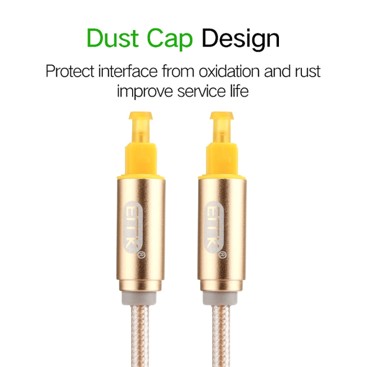 EMK 1m OD4.0mm หัวโลหะชุบทองทอสาย Toslink ชายไปชายสายสัญญาณเสียงดิจิตอล, Length: 1m