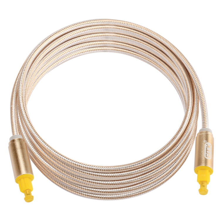 EMK 3 เมตร OD4.0 มิลลิเมตรโลหะชุบทองทอสาย Toslink ชายชายสายสัญญาณเสียงดิจิตอล, Length: 3m