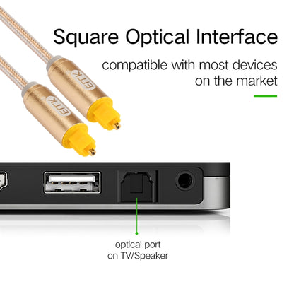 EMK 3 เมตร OD4.0 มิลลิเมตรโลหะชุบทองทอสาย Toslink ชายชายสายสัญญาณเสียงดิจิตอล, Length: 3m