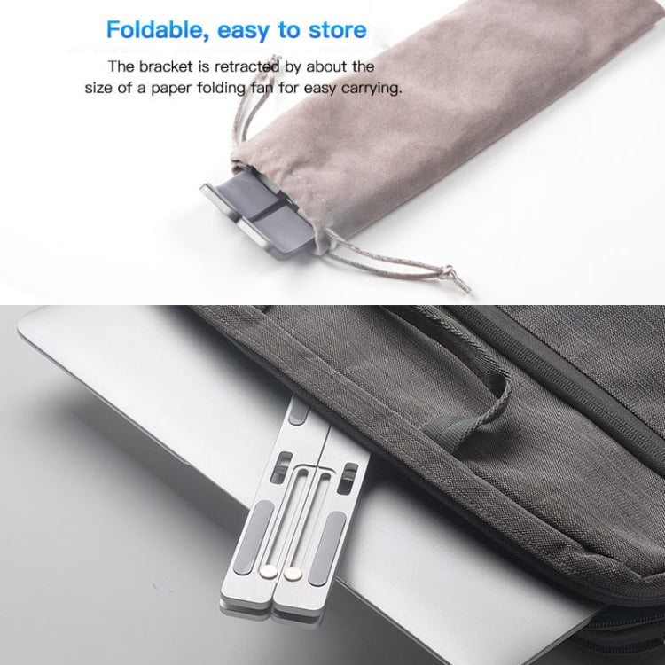 อลูมิเนียมอัลลอยด์แล็ปท็อปความสูง Extender ผู้ถือยืนพับคอมพิวเตอร์พกพาแบบพกพาวงเล็บกระจายความร้อนขนาด: 24x16.5x5.5 ซม.