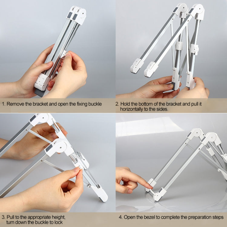 อลูมิเนียมอัลลอยด์แล็ปท็อปส่วนสูง Extender ที่วางขาตั้งพับคอมพิวเตอร์พกพาแบบพกพาวงเล็บกระจายความร้อนขนาด: 24.5x3.3x2.8 ซม.