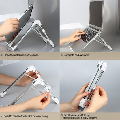 อลูมิเนียมอัลลอยด์แล็ปท็อปส่วนสูง Extender ที่วางขาตั้งพับคอมพิวเตอร์พกพาแบบพกพาวงเล็บกระจายความร้อนขนาด: 24.5x3.3x2.8 ซม.