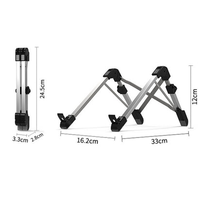 อลูมิเนียมอัลลอยด์แล็ปท็อปส่วนสูง Extender ที่วางขาตั้งพับคอมพิวเตอร์พกพาแบบพกพาวงเล็บกระจายความร้อนขนาด: 24.5x3.3x2.8 ซม.