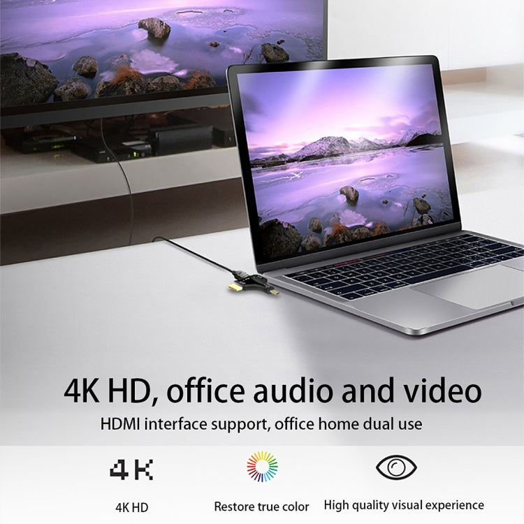 D62A DisplayPort + Mini DP + HDMI ชายเป็น HDMI หญิง 3 ใน 1 อะแดปเตอร์, D62A
