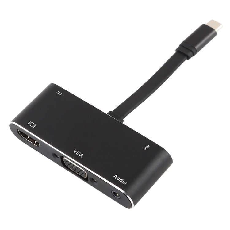 V126 UCB-C / Type-C ชายเป็น PD + HDMI + VGA + เสียง + USB 3.0 ตัวเมีย 5 ใน 1 Converter, 5 in 1