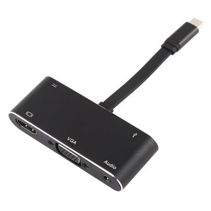 V126 UCB-C / Type-C ชายเป็น PD + HDMI + VGA + เสียง + USB 3.0 ตัวเมีย 5 ใน 1 Converter, 5 in 1
