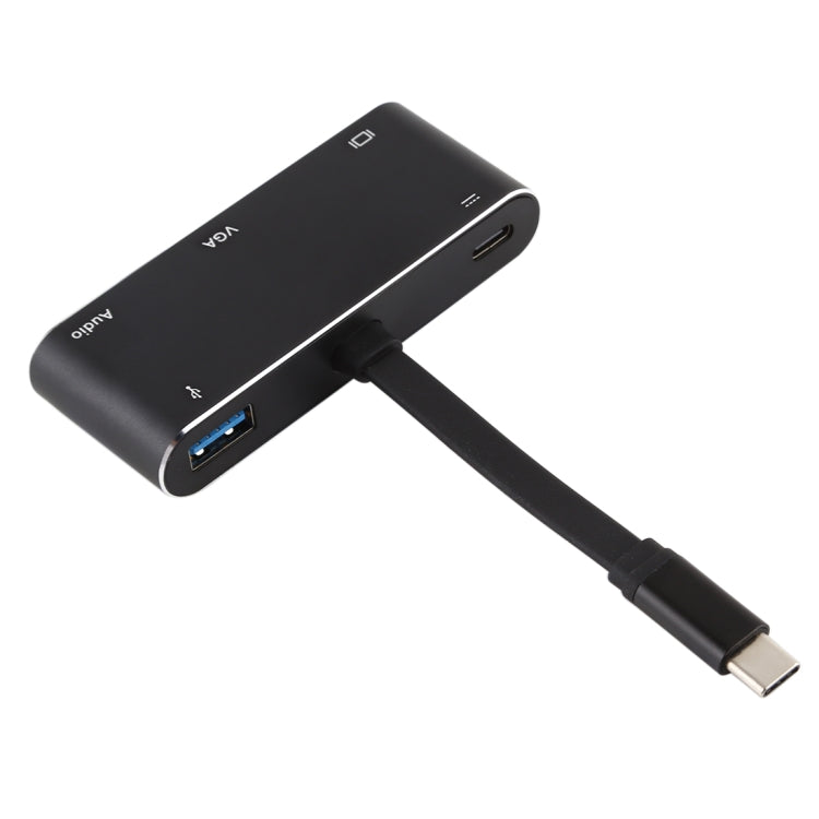 V126 UCB-C / Type-C ชายเป็น PD + HDMI + VGA + เสียง + USB 3.0 ตัวเมีย 5 ใน 1 Converter, 5 in 1