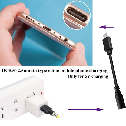 10 ชิ้น 5.5 x 2.5 มม. ชายกับ USB 2.0 ชาย DC Power Plug เชื่อมต่อ, 5.5 x 2.5mm