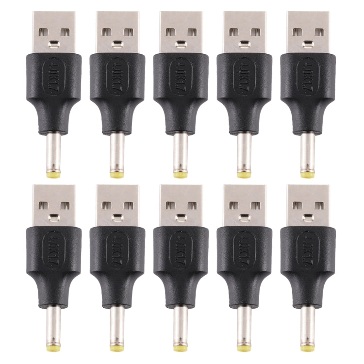 10 ชิ้น 4.0 x 1.7 มม. ชายกับ USB 2.0 ชาย DC Power Plug เชื่อมต่อ, 4.0 x 1.7mm Male