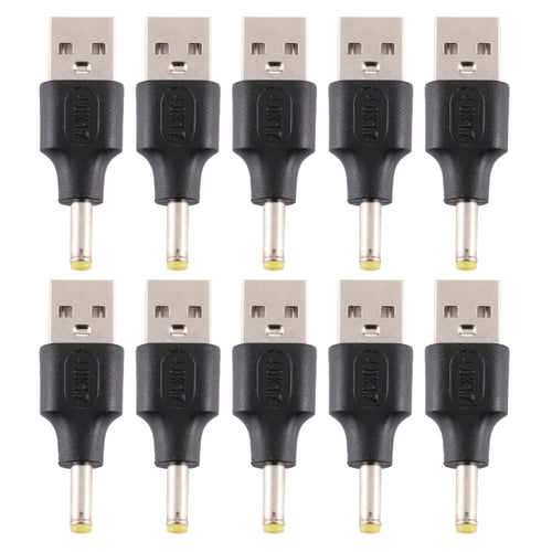 10 ชิ้น 4.0 x 1.7 มม. ชายกับ USB 2.0 ชาย DC Power Plug เชื่อมต่อ, 4.0 x 1.7mm Male