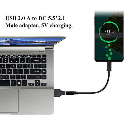 10 ชิ้น 5.5 x 2.1 มม. ชายกับ USB 2.0 ชาย DC Power Plug เชื่อมต่อ, 5.5 x 2.1mm