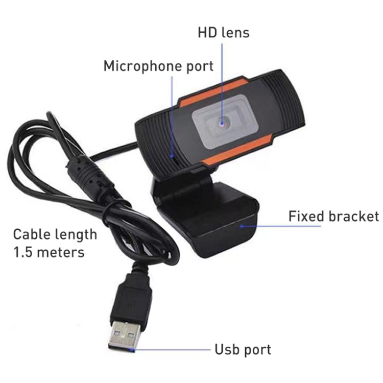 กล้องเว็บแคมแบบแมนนวลโฟกัส 720P USB พร้อมไมโครโฟน