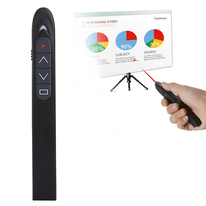 XM930 2.4GHz เลเซอร์ไร้สาย PowerPoint หน้าเปลี่ยนปากกามัลติมีเดียการนำเสนอไร้สายปากกาฉายภาพพร้อมตัวรับสัญญาณ USB สนับสนุนเตือนแบตเตอรี่ต่ำระยะการควบคุมระยะไกล: 100 เมตร, 100m White, 100m Black