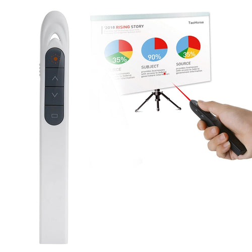 XM930 2.4GHz เลเซอร์ไร้สาย PowerPoint หน้าเปลี่ยนปากกามัลติมีเดียการนำเสนอไร้สายปากกาฉายภาพพร้อมตัวรับสัญญาณ USB สนับสนุนเตือนแบตเตอรี่ต่ำระยะการควบคุมระยะไกล: 100 เมตร, 100m White, 100m Black