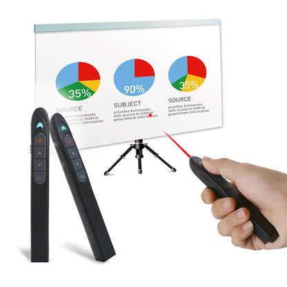 XM930 2.4GHz เลเซอร์ไร้สาย PowerPoint หน้าเปลี่ยนปากกามัลติมีเดียการนำเสนอไร้สายปากกาฉายภาพพร้อมตัวรับสัญญาณ USB สนับสนุนเตือนแบตเตอรี่ต่ำระยะการควบคุมระยะไกล: 100 เมตร, 100m White, 100m Black