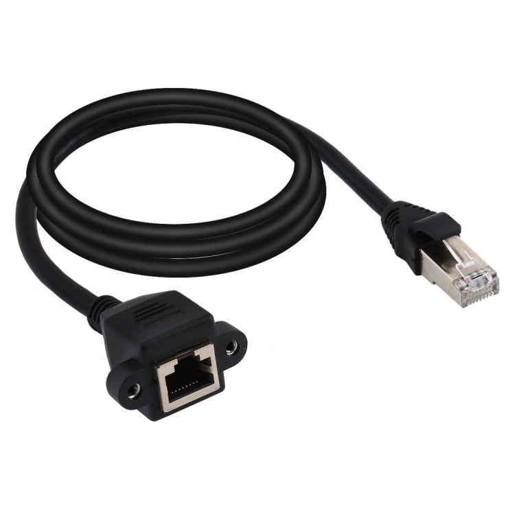 สายเคเบิลต่อขยายล็อคสกรูยึดแผงเครือข่าย RJ45 ตัวเมียถึงตัวผู้ CAT6E ความยาว: 2 ม, Length: 2m