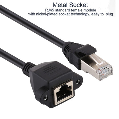 สายเคเบิลต่อขยายล็อคสกรูยึดแผงเครือข่าย RJ45 ตัวเมียถึงตัวผู้ CAT6E ความยาว: 2 ม, Length: 2m