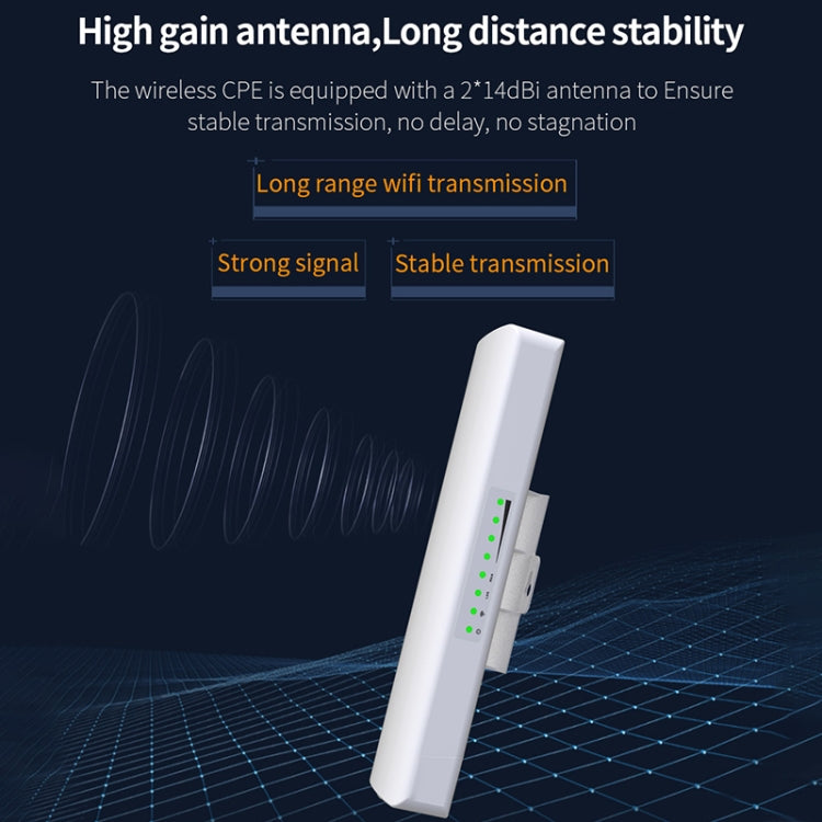 COMFAST CF-E312A Qualcomm AR9344 5.8GHz 300Mbps/s สะพานเครือข่ายไร้สาย ABS กลางแจ้งพร้อมอะแดปเตอร์ POE