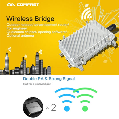COMFAST CF-WA700 Qualcomm AR9341 300Mbps/s สะพานเครือข่ายไร้สายกลางแจ้งพร้อมเสาอากาศคู่ อะแดปเตอร์ POE 48V และโหมด AP / เราเตอร์ ฟังก์ชั่นการจำแนกประเภท อุปกรณ์ 85 ที่เชื่อมต่อแบบซิงโครนัส