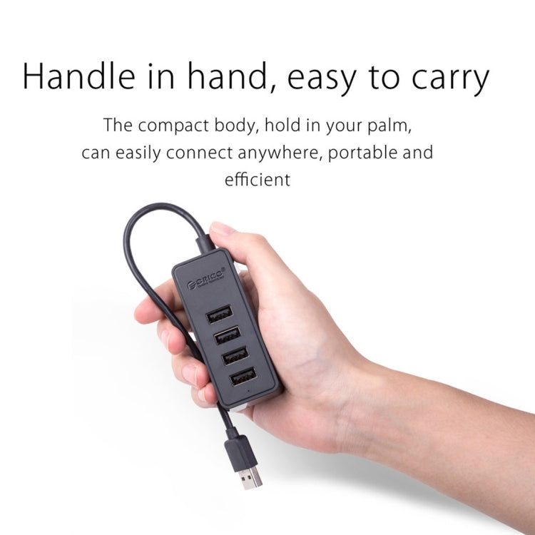 ORICO W5P-U2-100 USB 2.0 ฮับเดสก์ท็อปพร้อมสายไฟ Micro USB ขนาด 100 ซม., W5P-U2-100 Black