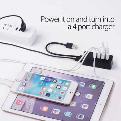 ORICO W5P-U2-100 USB 2.0 ฮับเดสก์ท็อปพร้อมสายไฟ Micro USB ขนาด 100 ซม., W5P-U2-100 Black