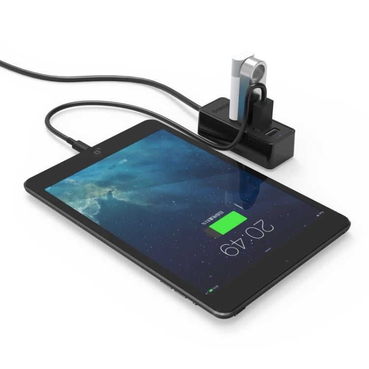 ORICO W5P-U2-100 USB 2.0 ฮับเดสก์ท็อปพร้อมสายไฟ Micro USB ขนาด 100 ซม., W5P-U2-100 Black