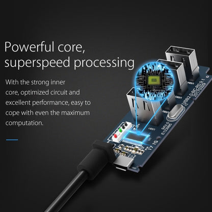 ORICO W5P-U2-100 USB 2.0 ฮับเดสก์ท็อปพร้อมสายไฟ Micro USB ขนาด 100 ซม., W5P-U2-100 Black