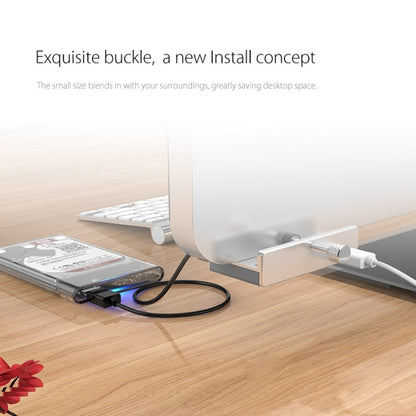 ORICO MH4PU อลูมิเนียมอัลลอยด์ 4 พอร์ต USB 3.0 HUB แบบคลิปพร้อมสาย USB ยาว 1 ม. ช่วงความกว้างของคลิป: 10-32 มม. (สีดำ), MH4PU(Black), MH4PU(Silver)