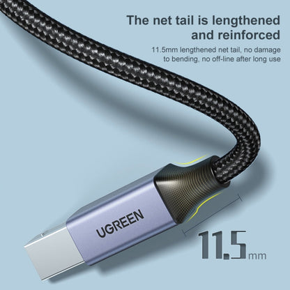 Ugreen Type-C / USB-C ถึง Type-B เครื่องพิมพ์สายถักไนลอนเชื่อมต่อข้อมูลความยาว: 1.5 ม, Length: 1.5m