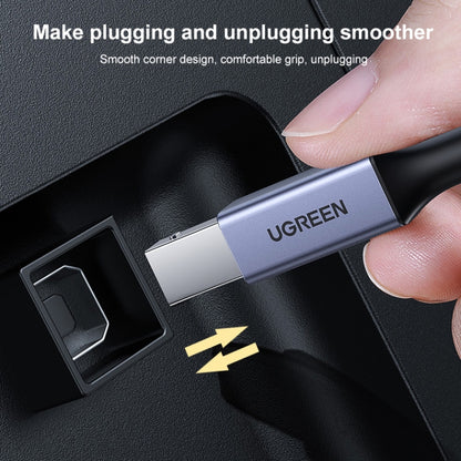 Ugreen Type-C / USB-C ถึง Type-B เครื่องพิมพ์สายถักไนลอนเชื่อมต่อข้อมูลความยาว: 1.5 ม, Length: 1.5m