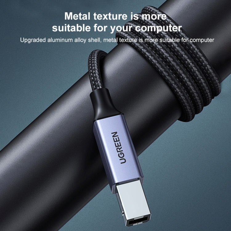 Ugreen Type-C / USB-C ถึง Type-B เครื่องพิมพ์สายถักไนลอนเชื่อมต่อข้อมูลความยาว: 1.5 ม, Length: 1.5m