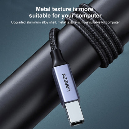 Ugreen Type-C / USB-C ถึง Type-B เครื่องพิมพ์สายถักไนลอนเชื่อมต่อข้อมูลความยาว: 1.5 ม, Length: 1.5m