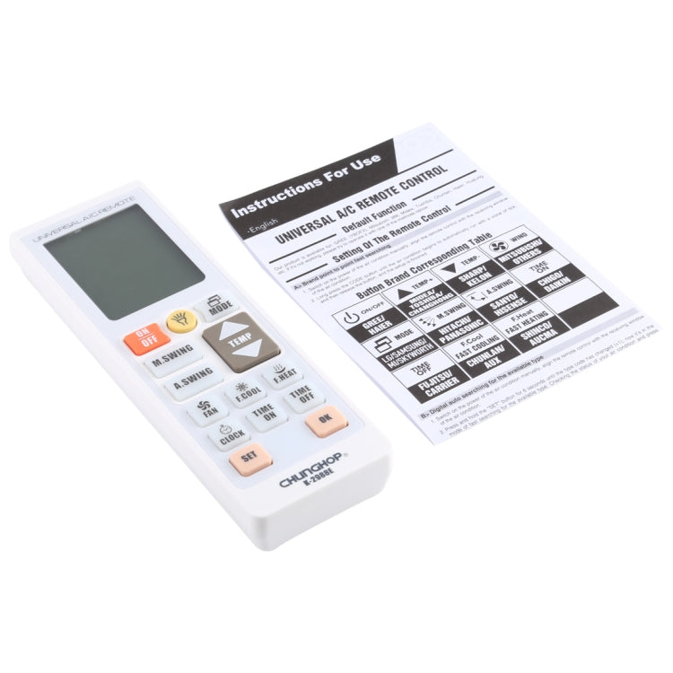 Chunghop K-2988E รีโมทคอนโทรลเครื่องปรับอากาศอเนกประสงค์พร้อมไฟฉาย