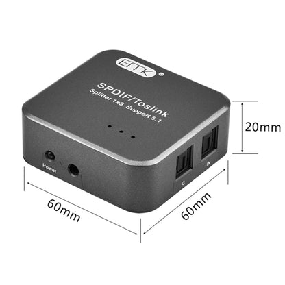EMK 1 อินพุต 3 เอาต์พุต Digital Optical Audio SPDIF Toslink Splitter Adapter