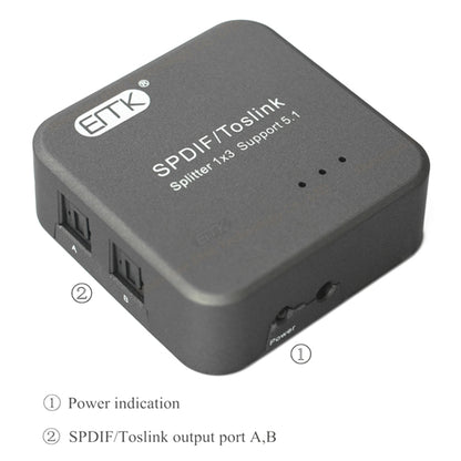 EMK 1 อินพุต 3 เอาต์พุต Digital Optical Audio SPDIF Toslink Splitter Adapter