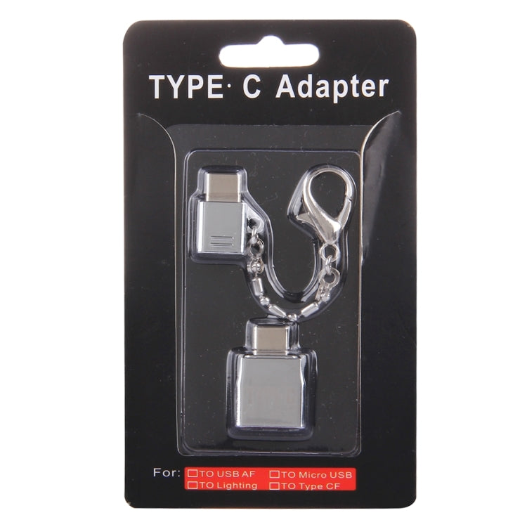 ไมโคร USB หญิงเป็น USB-C / Type-C ชาย + USB 2.0 หญิงอะแดปเตอร์โลหะชาย USB-C / Type-C