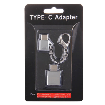 ไมโคร USB หญิงเป็น USB-C / Type-C ชาย + USB 2.0 หญิงอะแดปเตอร์โลหะชาย USB-C / Type-C