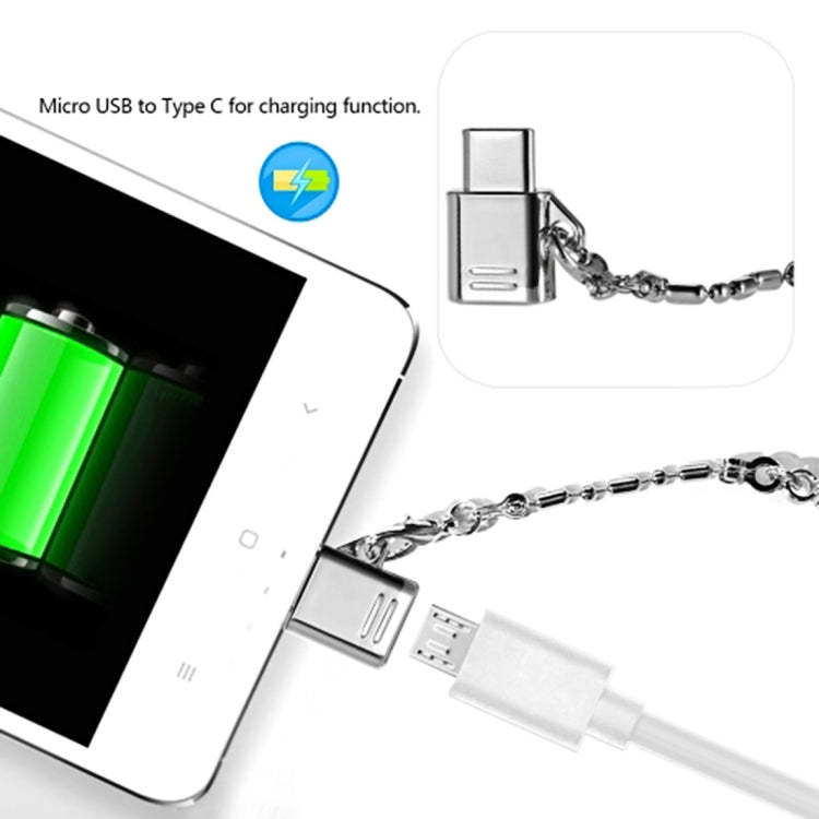 ไมโคร USB หญิงเป็น USB-C / Type-C ชาย + USB 2.0 หญิงอะแดปเตอร์โลหะชาย USB-C / Type-C