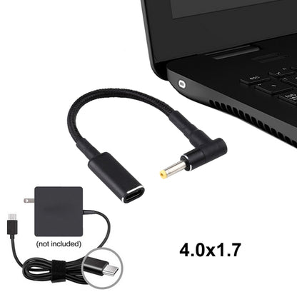 ข้องอ 4.0 x 1.7 มม. เป็นอะแดปเตอร์ USB-C / Type-C สายถักไนลอน