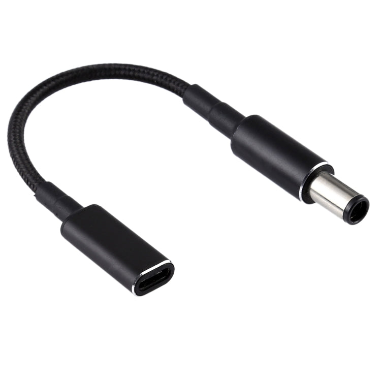 PD 100W 18.5-20V 7.4 x 0.6 มม. ถึง USB-C / Type-C อะแดปเตอร์สายถักไนลอนสำหรับ HP, 7.4 x 0.6mm