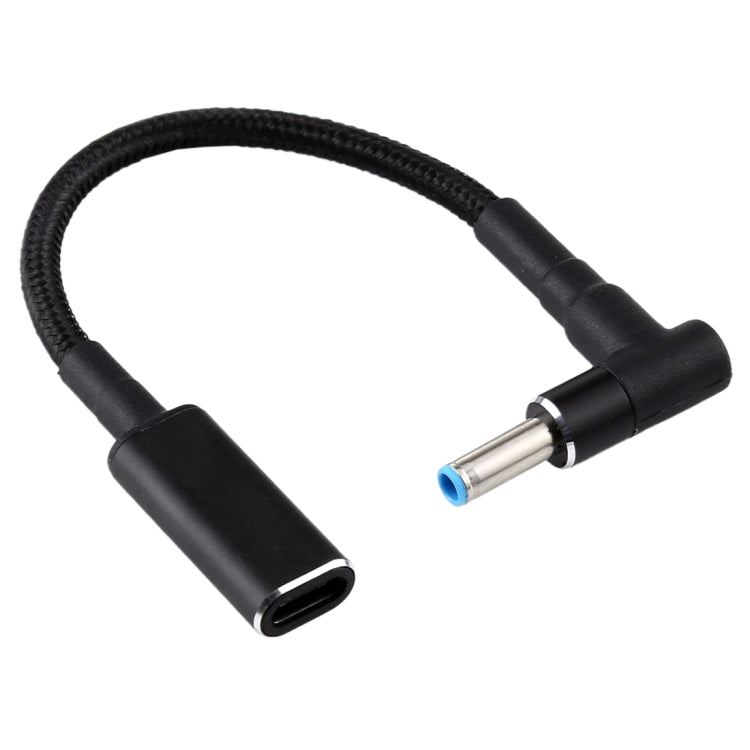 PD 100W 18.5-20V 4.5 x 0.6 มม. ข้อศอกสำหรับอะแดปเตอร์ USB-C / Type-C สายถักไนลอนสำหรับ HP, 4.5 x 0.6mm