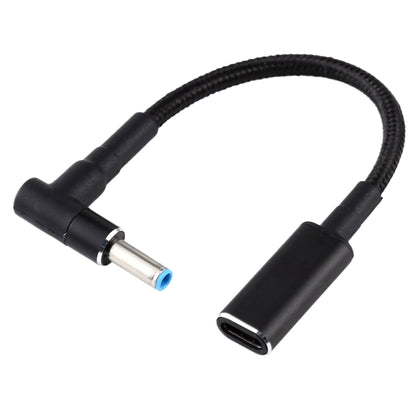 PD 100W 18.5-20V 4.5 x 0.6 มม. ข้อศอกสำหรับอะแดปเตอร์ USB-C / Type-C สายถักไนลอนสำหรับ HP, 4.5 x 0.6mm