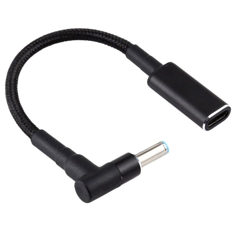 PD 100W 18.5-20V 4.5 x 0.6 มม. ข้อศอกสำหรับอะแดปเตอร์ USB-C / Type-C สายถักไนลอนสำหรับ HP, 4.5 x 0.6mm