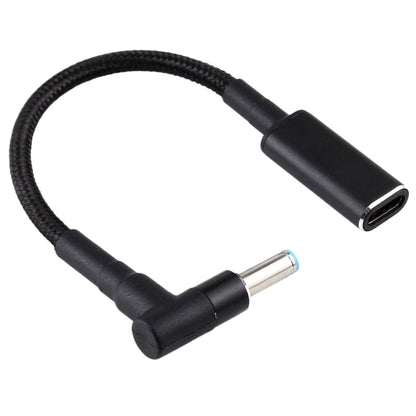 PD 100W 18.5-20V 4.5 x 0.6 มม. ข้อศอกสำหรับอะแดปเตอร์ USB-C / Type-C สายถักไนลอนสำหรับ HP, 4.5 x 0.6mm