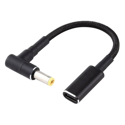 PD 100W 18.5-20V 5.5 x 2.5 มม. ข้อศอกถึงอะแดปเตอร์ USB-C / Type-C สายถักไนลอน, 5.5 x 2.5mm