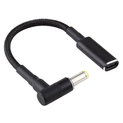 PD 100W 18.5-20V 5.5 x 2.5 มม. ข้อศอกถึงอะแดปเตอร์ USB-C / Type-C สายถักไนลอน, 5.5 x 2.5mm