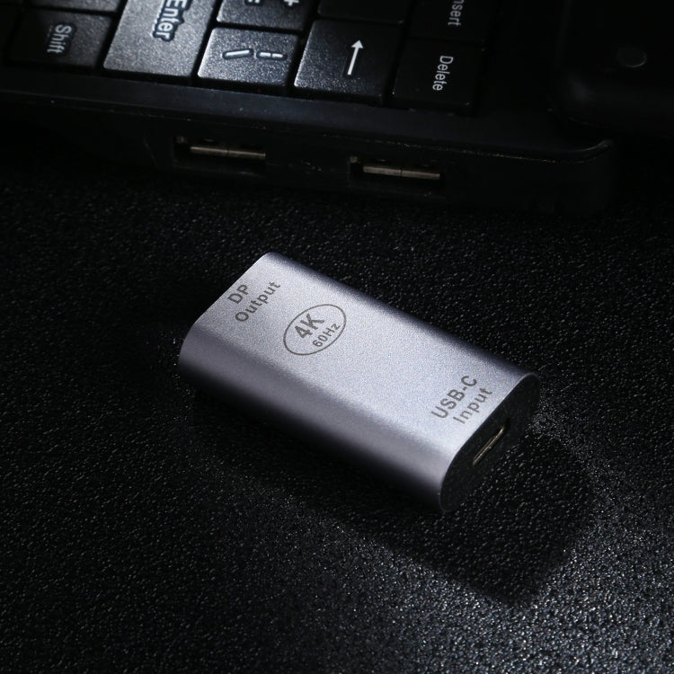 อะแดปเตอร์โลหะผสมอลูมิเนียมตัวเมีย Type-C / USB-C ถึง Big DP, Type-C Female to Big DP Female