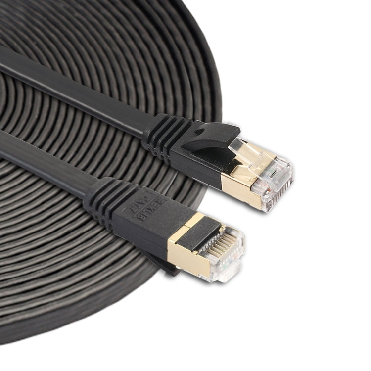 10 เมตร CAT7 10 Gigabit Ethernet Ultra Flat Patch Cable สำหรับโมเด็ม Router LAN เครือข่าย - สร้างด้วย Shielded RJ45 ตัวเชื่อมต่อ, Length: 10m